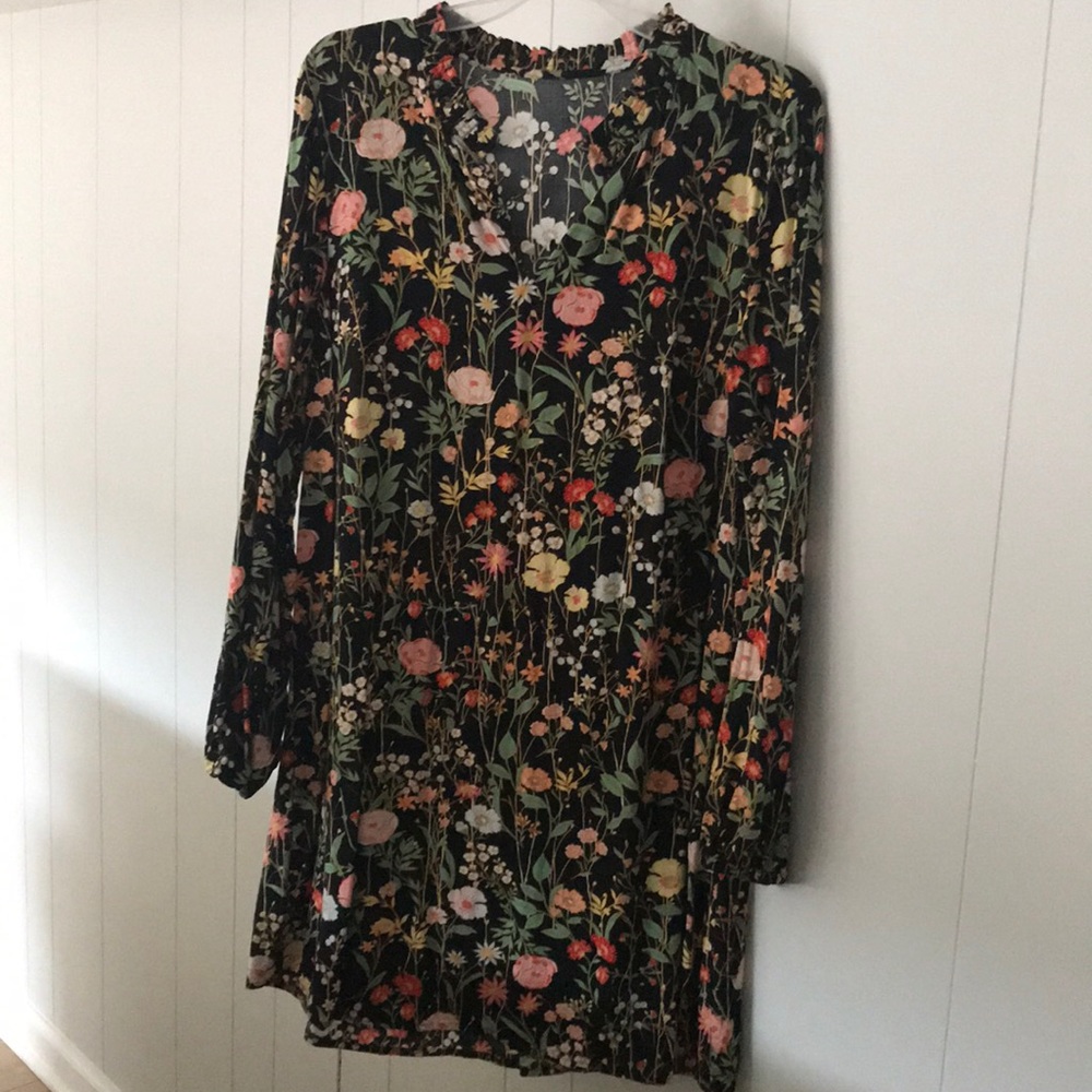 LOFT floral print shift dress